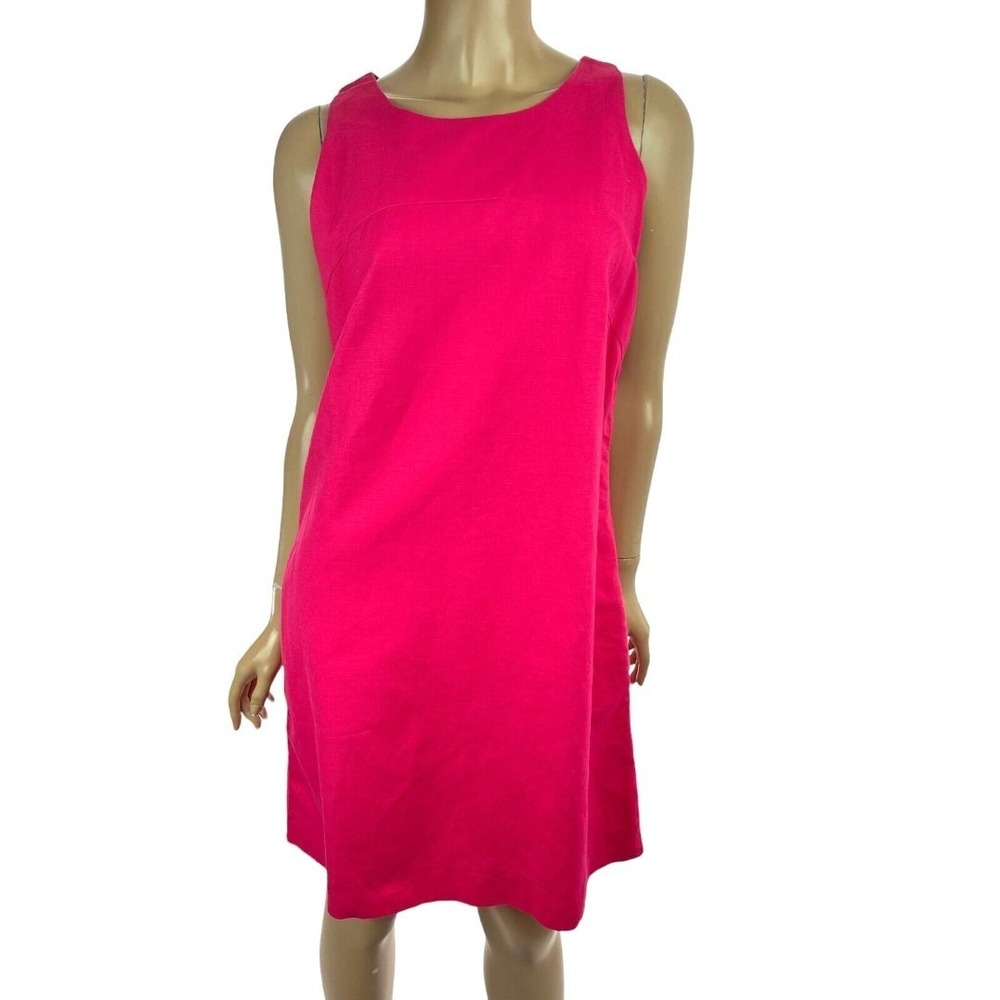 Gap Sheath Dress Size 10 Rose Pink Sleeveless Linen & Cotton